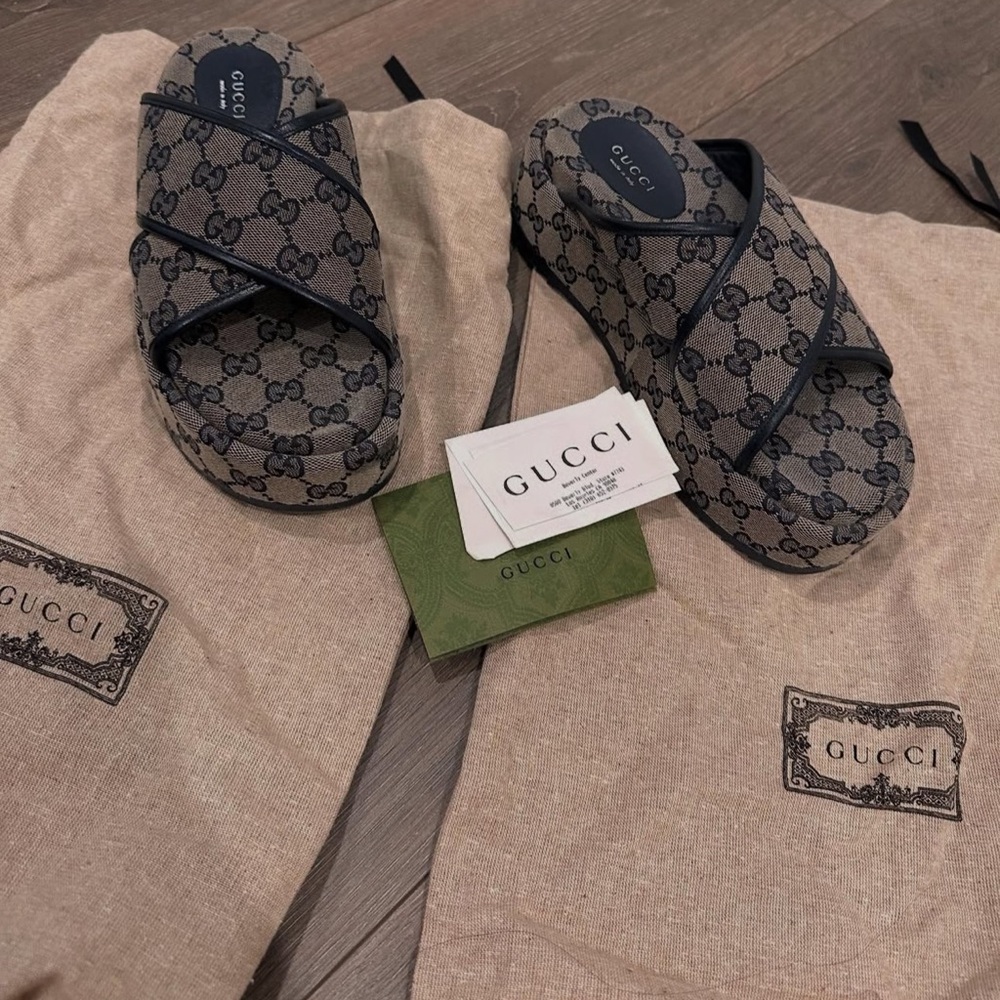 Gucci Monogram Slide Sandals